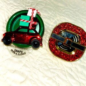 Christmas Car & Santa Belt Festive Bath and Body Works New Vent and Visor Clips
